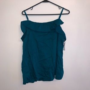 Ruffle Trim Square Neck Canopy Tank